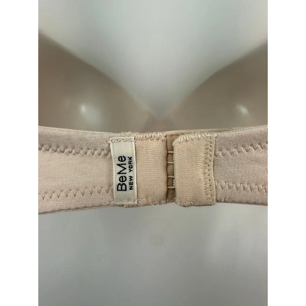 NWT BeMe New York Womens Nude T-Shirt Demi‎ Bra 34D Underwire Loungewear Neutral